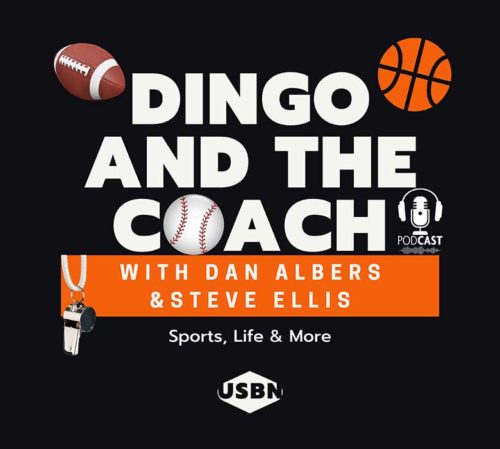 Dingo and the coach with Dan Albers and Steve Ellis